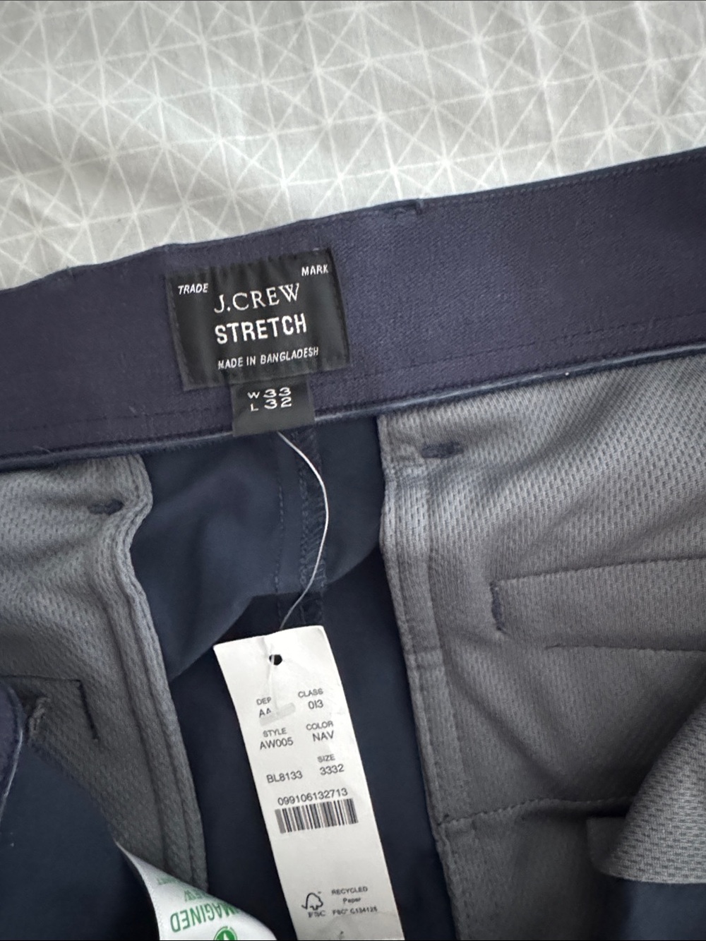 J. Crew Navy Stretch Trousers - Tailored Everyday Pant